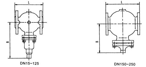 V230-D01/D02自力式壓力調(diào)節(jié)閥PN16~PN40外形結(jié)構(gòu)尺寸圖