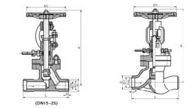 DS/J61H��ˮ���քӽ�ֹ�yPN25��PN64���νY���ߴ�D