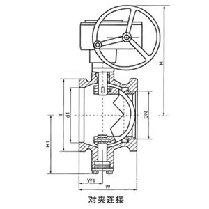 VQ370F、VQ370H、VQ370Y蝸輪對夾式V型球閥
