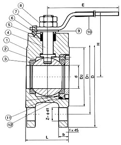 Q71F意式不銹鋼超短型球閥主要零件材料