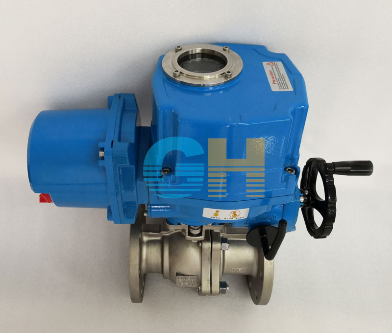 DN80不銹鋼高平臺電動球閥-配QT智能型帶遙控電動執(zhí)行器實物圖二