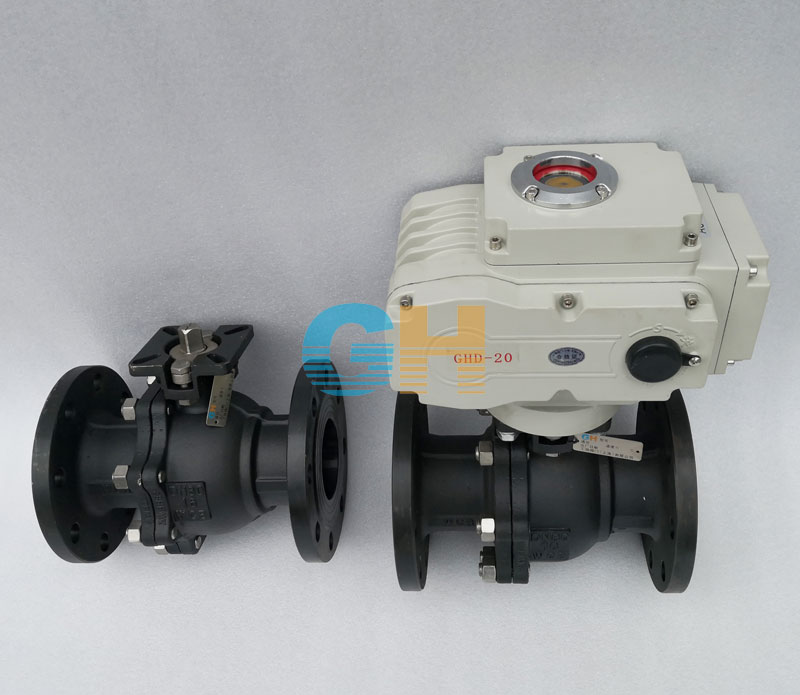 DN80碳鋼高平臺電動球閥-配精小型電動執行器四
