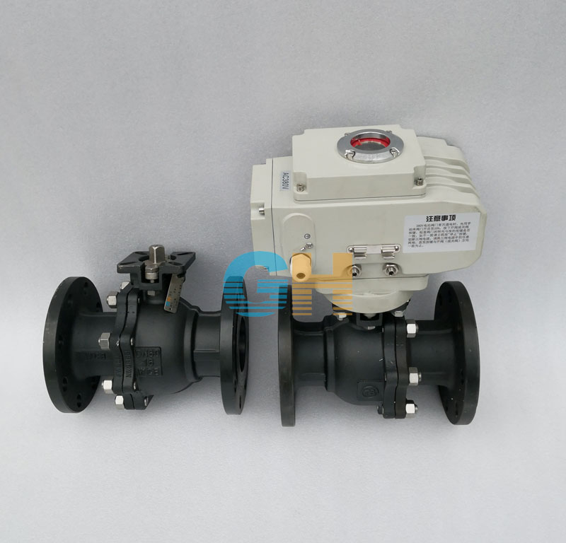 DN80碳鋼高平臺電動球閥-配精小型電動執行器五